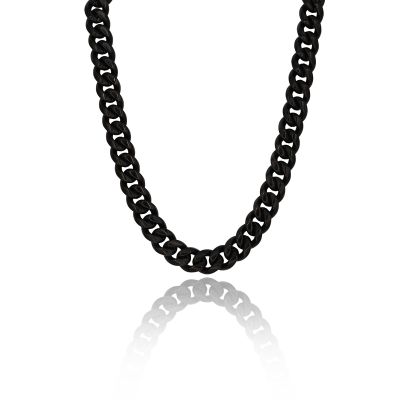 Cuban Link Chain Necklace [Black] - 10MM