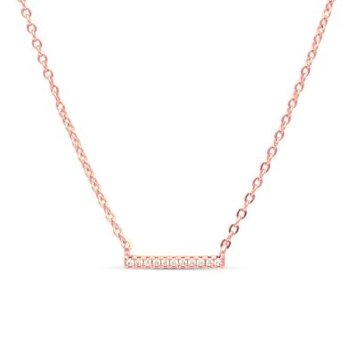 Aurora Pavé Bar Necklace [Rose Gold Plated]