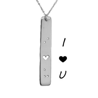 I Love You Braille Necklace - Silver Plated [Classic]