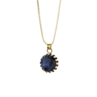 Deep Sea Sodalite Sphere Necklace