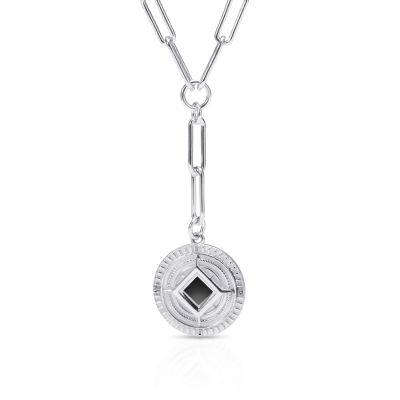 Personalized Compass Necklace with Nano Bible [Sterling Silver]