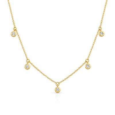 Crystal Blossom Necklace [Gold Plated]