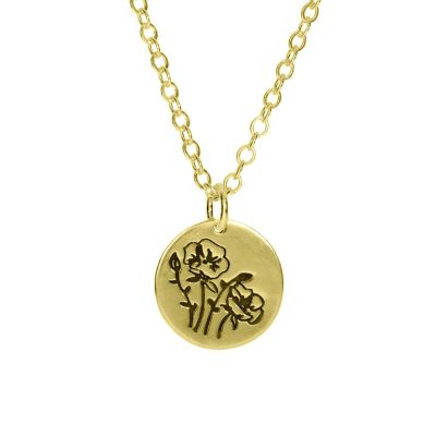 Happy Blossom Birth Flower Necklace [18k Gold Plated]