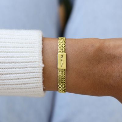 Herringbone Name Bracelet [18k Gold Vermeil]