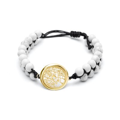 Howlite Map Bracelet [18K Gold Vermeil]