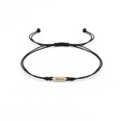 My Story Diamond Name Bracelet - Black [14 Karat Gold]