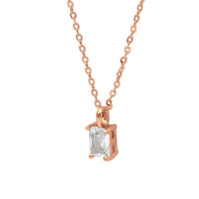 Nature Love Necklace - White Crystal [Rose Gold Plated]
