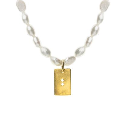Pearl Grace Braille Initial Necklace