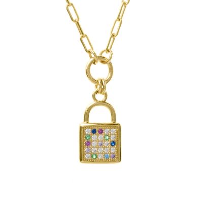 Pave Vibe Padlock Necklace