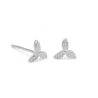 Three Leaves Stud Earrings [Sterling Silver]