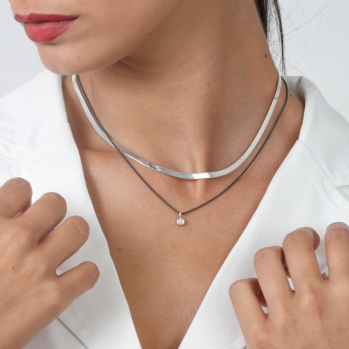 Blackened silver necklace cheap