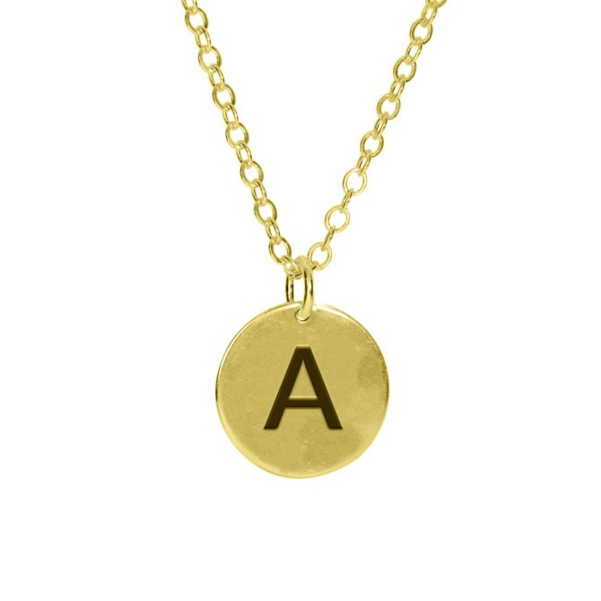Classic Round Initial Necklace [18k Gold Plated]