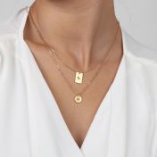 Classic Bar Braille Initial Necklace  - 18k gold plated