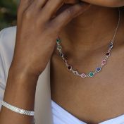 Shining Stars Birthstone Necklace - Sterling Silver