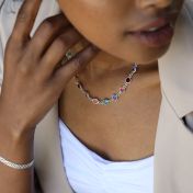 Shining Stars Birthstone Necklace - Sterling Silver