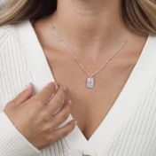 Tag Initial Diamond Necklace [Sterling Silver]
