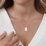 Tag Initial Diamond Necklace [Sterling Silver]