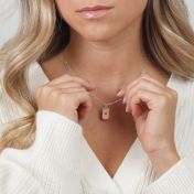 Tag Initial Diamond Necklace [Sterling Silver]