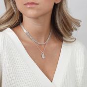 Tag Initial Diamond Necklace [Sterling Silver]