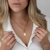 Cara Double Layer Necklace [18K Gold Plated] - With Name Charms