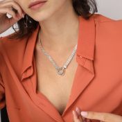 Ties of Heart Herringbone Necklace [Sterling Silver]