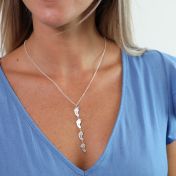 Family Path Name and Birthstone Necklace [Sterling Silver]