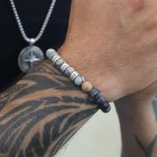Picasso Jasper Men Name Bracelet [Sterling Silver]