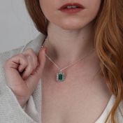 Touch of Nature Malachite Necklace - Black Crystals [Sterling Silver]