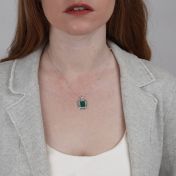 Touch of Nature Malachite Necklace - Black Crystals [Sterling Silver]