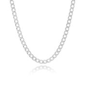 Curb Chain Necklace with Custom Nameplate [Sterling Silver] - 5MM