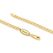 Curb Chain Necklace with Custom Nameplate [Gold Plated] - 3.5MM