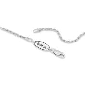 Rope Chain Necklace with Custom Nameplate [Sterling Silver] - 2.5MM