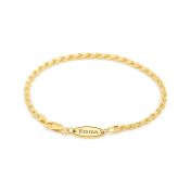 Rope Chain Bracelet with Custom Nameplate [Gold Plated] - 2.5MM