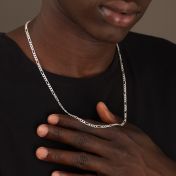 Figaro Chain Necklace with Custom Nameplate [Gold Plated] - 3MM