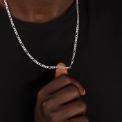 Figaro Chain Necklace with Custom Nameplate [Gold Plated] - 3MM