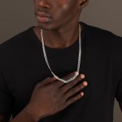 Curb Chain Necklace with Custom Nameplate [Sterling Silver] - 5MM