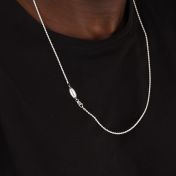 Rope Chain Necklace with Custom Nameplate [Sterling Silver] - 2.5MM