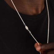 Rope Chain Necklace with Custom Nameplate [Sterling Silver] - 2.5MM