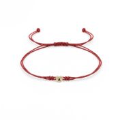 Open Heart Initial Bracelet - Red [14 karat gold]
