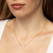 Aurora Pavé Bar Necklace [Rose Gold Plated]