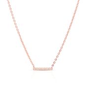 Aurora Pavé Bar Necklace [Rose Gold Plated]