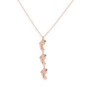 Family Path Name and Birthstone Necklace [18K Rose Gold Plated] 