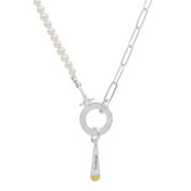 Cara Paperclip & Pearl Necklace [Sterling Silver]