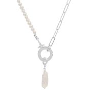 Cara Paperclip & Pearl Necklace [Sterling Silver]