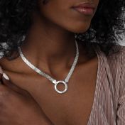 Big Family Circle Name Necklace [Sterling Silver]