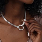 Big Family Circle Name Necklace [Sterling Silver]