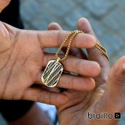 Map Tag Necklace For Men - 18K Gold Vermeil