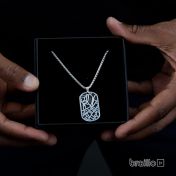 Map Tag Necklace For Men - Sterling Silver