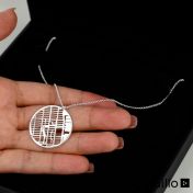 Precious Spot Map Necklace [14 Karat White Gold]