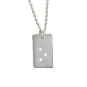 Classic Braille Initial Necklace - Sterling Silver
